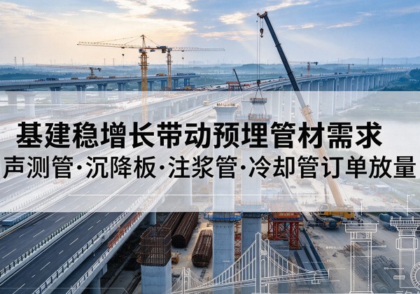 谯城基建稳增长带动预埋监测管材需求，声测管、沉降板、注浆管订单持续放量
